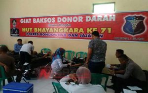 Peringati HUT Bhayangkara Ke 71, Polres Bondowoso Gelar Donor Darah
