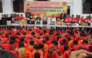 Operasi Pekat 2017, Polrestabes Surabaya Amankan 156 Pelaku Tindak Kriminal