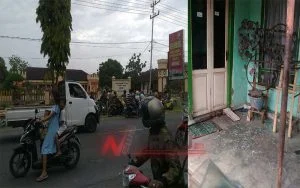 Polres Bondowoso Musnahkan Handak, Sejumlah Kaca Rumah Warga Pecah