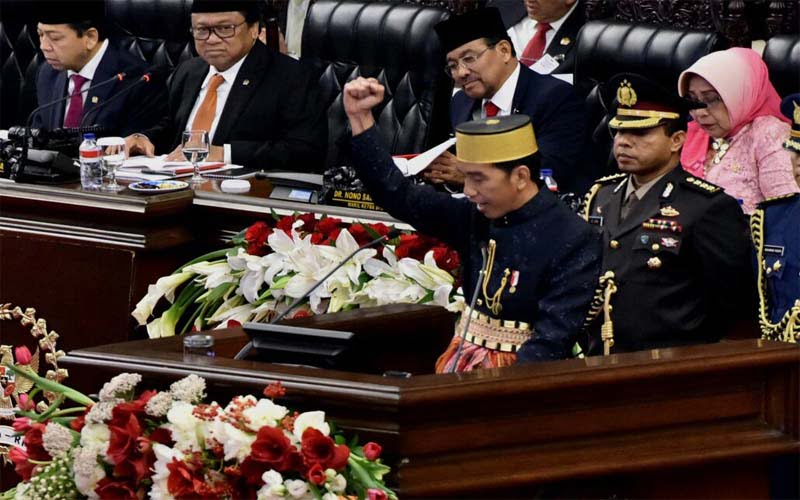 Presiden Jokowi Sidang Bersama Di DPRRI, DPD RI dan MPRRI