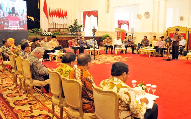 Presiden Jokowi; Menteri Kabinet Dan Panglima TNI, Serta Kapolri Tidak Berbuat Gaduh (Foto : setkab.go.id)