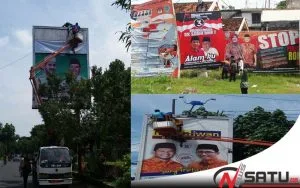 Melangggar Aturan, Bawaslu Kota Probolinggo Kembali Turunkan APK Paslon