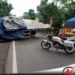 Tidak Bisa Dikendalikan, Truk Pengangkut Pupuk Nyaris Guling Di Probolinggo