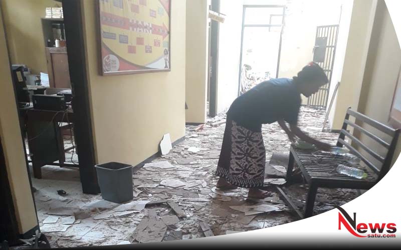 Ada Suara Ledakan, Polsek Giligenting Sumenep Hancur