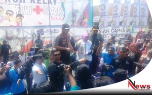 Molor 5 Jam, Akhirnya Obor Asian Games Tiba Di Kota Probolinggo