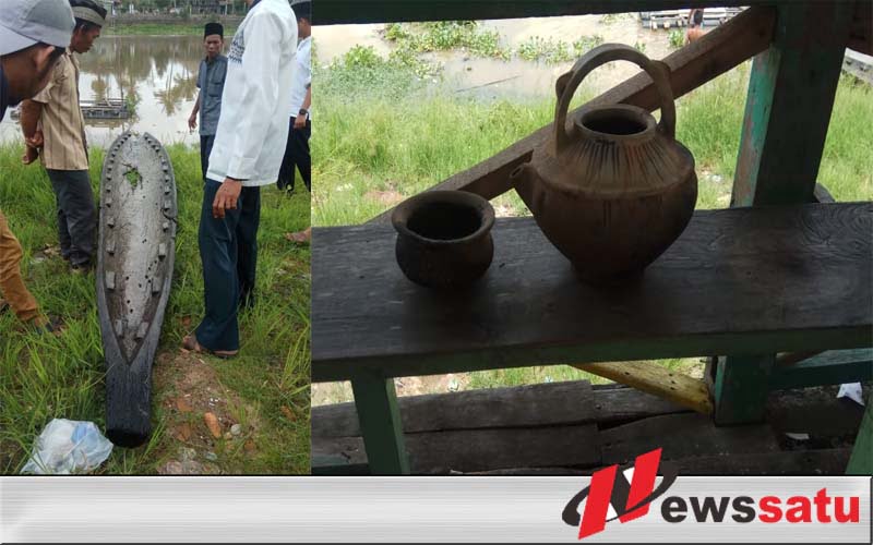 Warga OKI Digegerkan Dengan Penemuan Benda Bersejarah Di Sungai