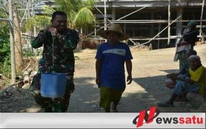 Begini TNI Bangkalan Atasi Kekeringan Di Desa Durin Timur