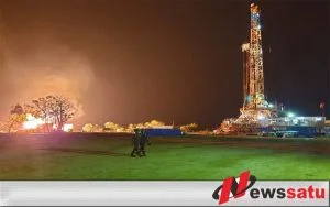 Pembakaran Gas Sumur ENC Di Saronggi Menjadi Tontonan Warga Sumenep