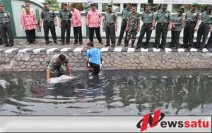Korem 082 CPYJ Sebar Seribu Ekor Nila Merah Di Sungai Mojokerto