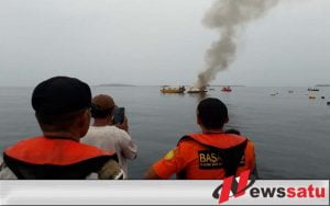 Speed Boat Terbakar Di Perairan Teluk Nare