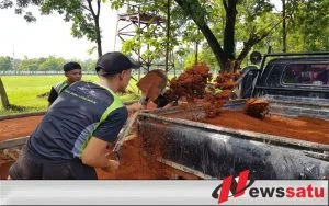 Armed 12 Kostrad Bangun Jogging Track Sepanjang 400 Meter di Ngawi