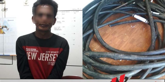 Nyuri Kabel di Pabrik Kertas, Warga OKI tak Berkutik Ditangkap Polisi