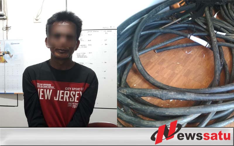 Nyuri Kabel di Pabrik Kertas, Warga OKI tak Berkutik Ditangkap Polisi