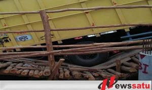 Di Lewati Truk, Jembatan Darurat Sumsel-Lampung Ambruk