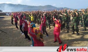 Didatangi TNI-AD Dan AU, Pantai Pancer Door Terlihat Bersih
