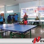 Serunya Permainan Tenis Meja Bupati Sumenep Dengan Ketua Koni