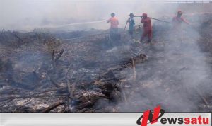 Kerahkan 300 Personil Padamkan Api dekat Areal PT DGS