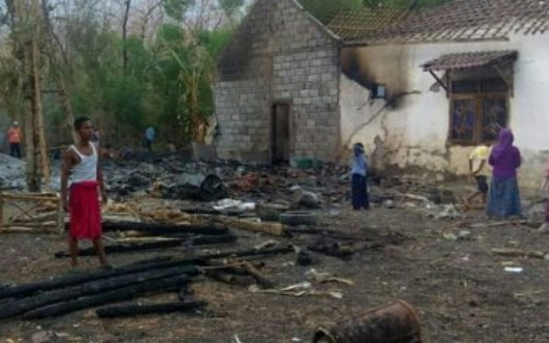 Tabung Gas Elpiji meledak, Rumah Warga Di Probolinggo Ludes Terbakar