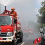 Penyemprotan Desinfektan di Kota Batu, Polisi  Kerahkan 180 personil Gabungan