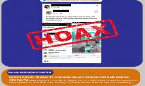 Gugas COVID-19 Bantah Isu Pasien Positif Asal OKI Kabur dari Isolasi