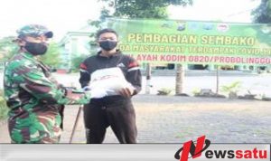 Kodim 0820 Probolinggo Bagikan Sembako Pada Warga Terdampak Covid 19