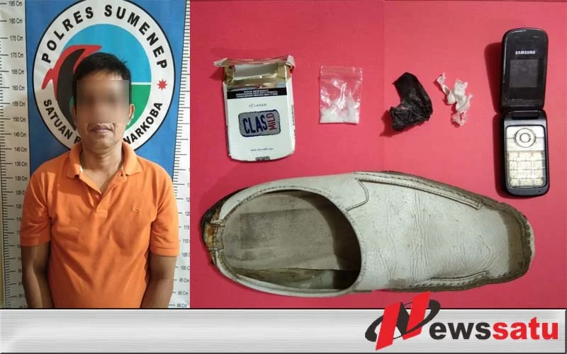Nekat Simpan Narkoba Dalam Sepatu, Pria Ini Ditangkap Polres Sumenep