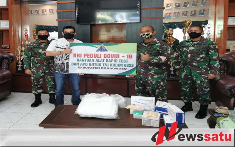 NKI Serahkan  Ratusan Alat Rapid Test dan APD Ke Kodim 0822 Bondowoso