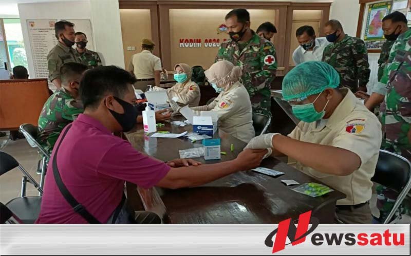 Personil Kodim 0826 Pamekasan dilakukan Rapid Test