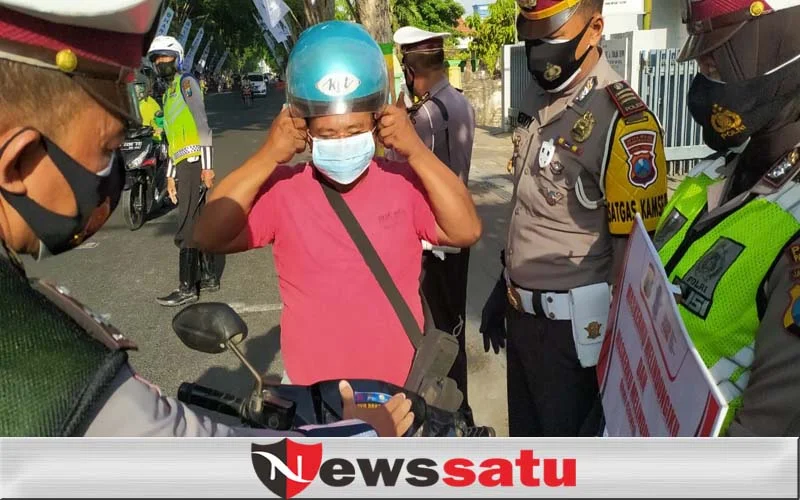 Satlantas Pamekasan Razia Pelanggaran Prokes dan Lalin