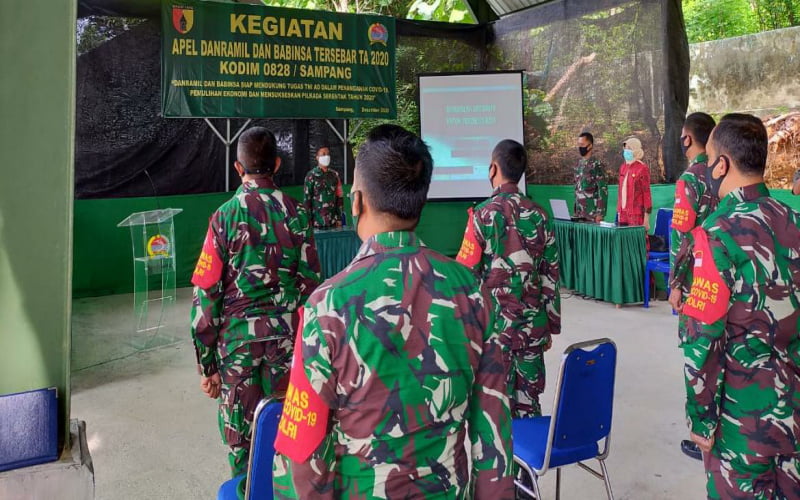Dandim Sampang Atensi Jajaran Koramil dan Babinsa Untuk Jaga Masyarakat Dari Pandemi