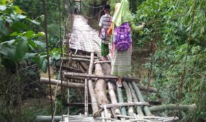 Luput Perhatian, Jembatan Gantung Kamoning Bahayakan Warga Di Sampang