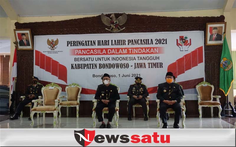 Bupati dan wabup Bondowoso Peringati Hari Lahir Pancasila Secara Virtual