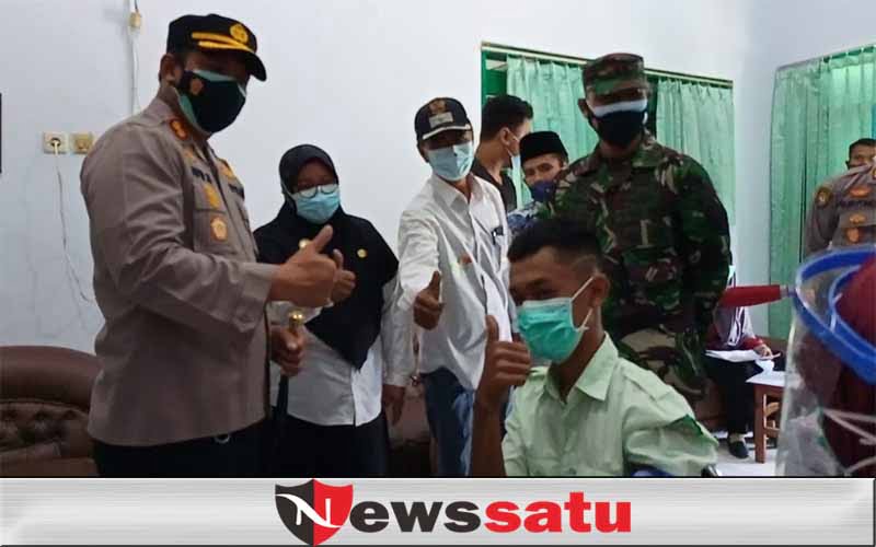Kapolres dan Dandim 0826 Pastikan Vaksin Presisi Sentuh Pelajar Pamekasan