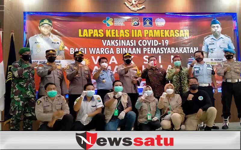 Kapolres dan Dinkes Pantau Vaksinasi Ratusan WBP Lapas Kelas IIA Pamekasan