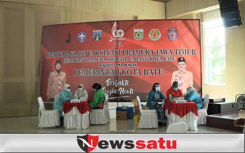 Kwarcab Pramuka Kota Batu Sebar 500 Dosis Vaksin Covid-19 pada Insan Pramuka dan Masyarakat Umum
