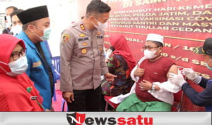 PKC PMII dan Polda Jatim Targetkan 1500 Santri Beserta Masyarakat Divaksinasi di Sampang