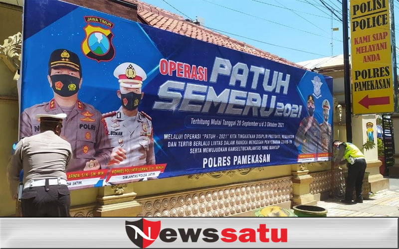 Masifkan Sosialisasi Ops Patuh Semeru 2021, Satlantas Pamekasan Pasang Banner, Spanduk dan Baliho