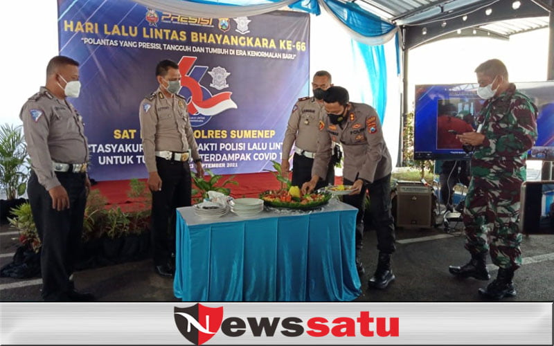 Polres Sumenep Lakukan Pemotongan Tumpeng, Peringati Hari Lalu Lintas Ke-66