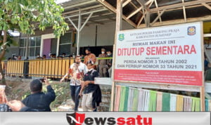 Salah Satu Caffe di Sumenep Ditutup Sementara Oleh Kasatpol PP