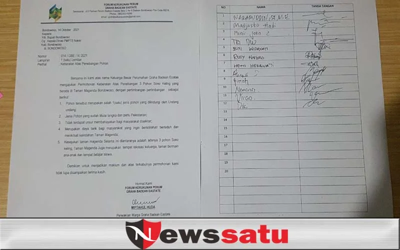 3 Pohon Sonokeling Laku 120 Juta, Warga Sekitar Taman Magenda Akan lakukan Surat Keberatan Ke Bupati