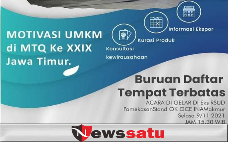 Upaya Pemulihan Ekonomi, Ok Oce Buka Ruang Motivasi UMKM di Pameran UMKM MTQ Jatim