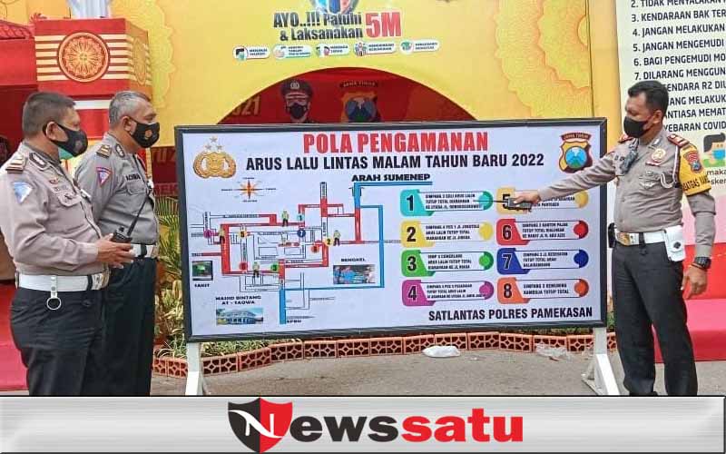 Antisipasi Kerumunan Tahun Baru, Polres Pamekasan Tutup Jantung Kota