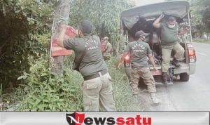 Tim Satpol PP dan Damkar Pamekasan Amankan 55 Reklame Terpasang Liar
