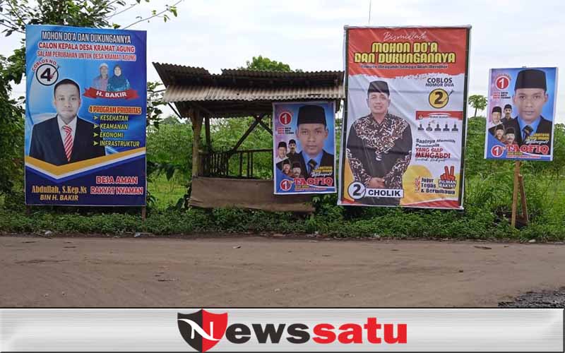 Baliho Cakades Kramat Agung Mulai Terpampang di Setiap Jalan