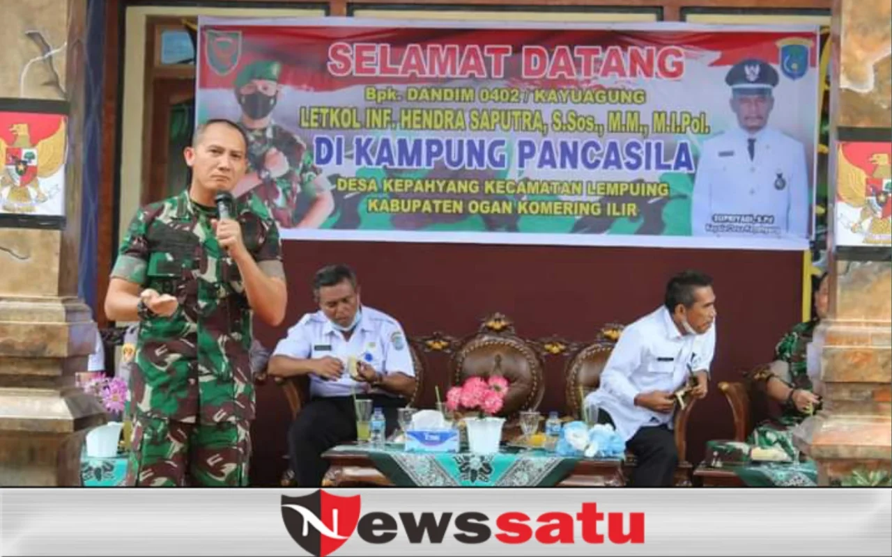 Dandim 0402 OKI Resmikan Kampung Pancasila di Desa Kepahyang