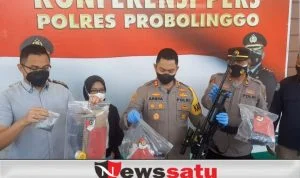 Polres Probolinggo Gelar Konferensi Pers, Senapan Angin Bawa Korban