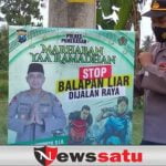 Polsek Palengaan Tebar Imbauan Larangan Bali di Jalur Balapan