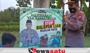Polsek Palengaan Tebar Imbauan Larangan Bali di Jalur Balapan