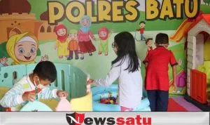 Posko Mudik Lebaran di Alun-alun Kota Batu Sediakan Area Bermain Anak-Anak
