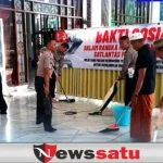 Jelang Hari Bhayangkara, Polisi Gelar Aksi Bersih dan Bagikan Sembako